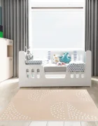 MeowBaby® Covor tip puzzle din spuma MeowBaby Bej 6 piese impermeabil termoizolant CE EN71 180 x 60 cm