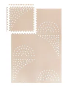 MeowBaby® Covor tip puzzle din spuma MeowBaby Bej 6 piese impermeabil termoizolant CE EN71 180 x 60 cm