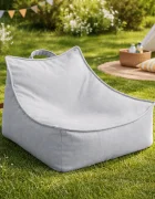 MeowBaby® Fotoliu tip puf Premium MeowBaby Outzy Sako Bag Feather Fog Gray Bean bag