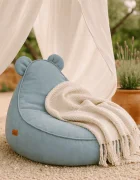 MeowBaby® Fotoliu tip puf Premium MeowBaby Outzy Teddy Cloudberry Sky Blue Bean bag
