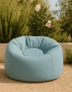 MeowBaby® Fotoliu tip puf Premium pentru copii MeowBaby Floreo Cloudberry Sky Blue Bean bag