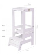 MeowBaby® Inaltator Learning Tower ajustabil ajutor de bucatarie MeowBaby lemn alb
