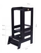 MeowBaby® Inaltator Learning Tower ajustabil ajutor de bucatarie MeowBaby lemn Negru