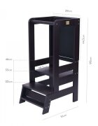 MeowBaby® Inaltator Learning Tower ajustabil cu tabla de scris ajutor de bucatarie MeowBaby lemn Negru