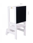 MeowBaby® Inaltator Learning Tower cu tabla de scris MeowBaby lemn Alb