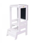 MeowBaby® Inaltator Learning Tower cu tabla de scris MeowBaby lemn Alb