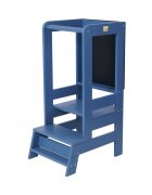 MeowBaby® Inaltator Learning Tower cu tabla de scris MeowBaby lemn Albastru inchis
