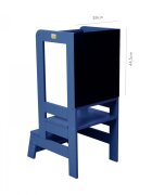 MeowBaby® Inaltator Learning Tower cu tabla de scris MeowBaby lemn Albastru inchis