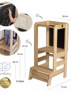 MeowBaby® Inaltator multifunctional ajutor de bucatarie cu tabla de scris MeowBaby lemn natural