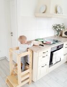 MeowBaby® Inaltator multifunctional ajutor de bucatarie cu tabla de scris MeowBaby lemn natural