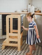 MeowBaby® Inaltator multifunctional ajutor de bucatarie cu tabla de scris MeowBaby lemn natural