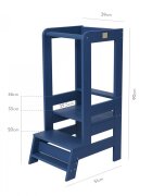 MeowBaby® Inaltator multifunctional ajutor de bucatarie MeowBaby lemn Blue inchis