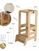 MeowBaby® Inaltator multifunctional ajutor de bucatarie MeowBaby lemn natural