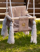 MeowBaby® Leagan pentru copii si bebelusi MeowBaby catifea reiata aesthetic olive green