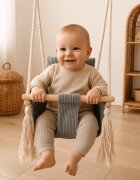 MeowBaby® Leagan pentru copii si bebelusi MeowBaby catifea reiata aesthetic olive green