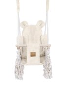MeowBaby® Leagan pentru copii si bebelusi MeowBaby catifea reiata perna ursulet Aesthetic ocru