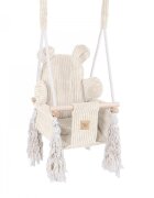 MeowBaby® Leagan pentru copii si bebelusi MeowBaby catifea reiata perna ursulet Aesthetic ocru