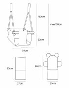 MeowBaby® Leagan pentru copii si bebelusi MeowBaby catifea reiata perna ursulet Aesthetic olive green