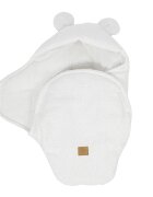 MeowBaby® Paturica pentru bebelusi teddy ears alb