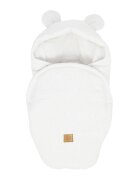MeowBaby® Paturica pentru bebelusi teddy ears alb