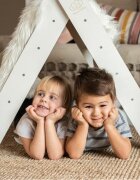MeowBaby® Scara din lemn pentru copii triunghi de catarare tip Pikler Montessori alb MeowBaby