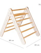 MeowBaby® Scara din lemn pentru copii triunghi de catarare tip Pikler Montessori alb MeowBaby