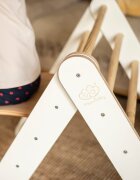 MeowBaby® Scara din lemn pentru copii triunghi de catarare tip Pikler Montessori alb MeowBaby