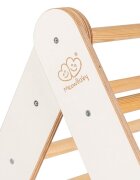 MeowBaby® Scara din lemn pentru copii triunghi de catarare tip Pikler Montessori alb MeowBaby