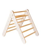 MeowBaby® Scara din lemn pentru copii triunghi de catarare tip Pikler Montessori alb MeowBaby