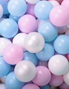 MeowBaby® Set bile din plastic MeowBaby 200 buc 7 cm Alb Perlat Alb Baby Blue Roz Pastel
