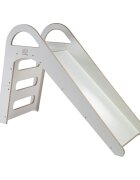 MeowBaby® Tobogan din lemn pentru copii triunghi de catarare tip Pikler Montessori alb MeowBaby