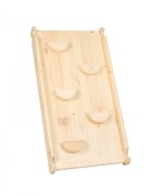 MeowBaby® Tobogan si perete de catarare Meowbaby 2 in 1 din lemn natural