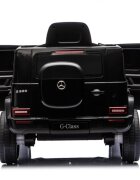 MERCEDES-BENZ Masinuta electrica pentru copii cu licenta G580 Black 12V4.5Ah scaun din piele faruri LED muzica suspensii portiere inalte cu deschidere centura de siguranta cod QR montaj