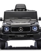 MERCEDES-BENZ Masinuta electrica pentru copii cu licenta G580 Black 12V4.5Ah scaun din piele faruri LED muzica suspensii portiere inalte cu deschidere centura de siguranta cod QR montaj