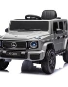 MERCEDES-BENZ Masinuta electrica pentru copii cu licenta G580 Cool Grey 12V4.5Ah scaun din piele faruri LED muzica suspensii portiere inalte cu deschidere centura de siguranta cod QR montaj