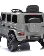 MERCEDES-BENZ Masinuta electrica pentru copii cu licenta G580 Cool Grey 12V4.5Ah scaun din piele faruri LED muzica suspensii portiere inalte cu deschidere centura de siguranta cod QR montaj