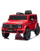 MERCEDES-BENZ Masinuta electrica pentru copii cu licenta G580 Red 12V4.5Ah scaun din piele faruri LED muzica suspensii portiere inalte cu deschidere centura de siguranta cod QR montaj
