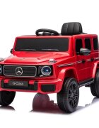 MERCEDES-BENZ Masinuta electrica pentru copii cu licenta G580 Red 12V4.5Ah scaun din piele faruri LED muzica suspensii portiere inalte cu deschidere centura de siguranta cod QR montaj