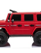 MERCEDES-BENZ Masinuta electrica pentru copii cu licenta G580 Red 12V4.5Ah scaun din piele faruri LED muzica suspensii portiere inalte cu deschidere centura de siguranta cod QR montaj