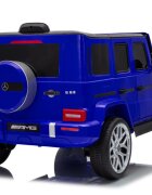 MERCEDES-BENZ Masinuta electrica pentru copii cu licenta G63 Albastru telecomanda 2.4G scaun din piele lumini LED oglinzi retrovizoare muzica usi inalte cu deschidere suspensii centura de siguranta