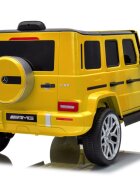 MERCEDES-BENZ Masinuta electrica pentru copii cu licenta G63 Galben telecomanda 2.4G scaun din piele lumini LED oglinzi retrovizoare muzica usi inalte cu deschidere suspensii centura de siguranta