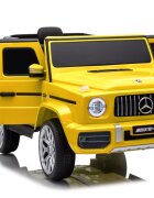 MERCEDES-BENZ Masinuta electrica pentru copii cu licenta G63 Galben telecomanda 2.4G scaun din piele lumini LED oglinzi retrovizoare muzica usi inalte cu deschidere suspensii centura de siguranta