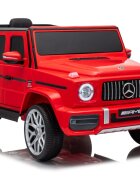 MERCEDES-BENZ Masinuta electrica pentru copii cu licenta G63 Rosu telecomanda 2.4G scaun din piele lumini LED oglinzi retrovizoare muzica usi inalte cu deschidere suspensii centura de siguranta