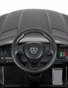 MERCEDES-BENZ Masinuta electrica pentru copii cu Licenta Mercedes AMG GTR Blacktelecomandaroti EVA3 nivele vitezaacumulator 12V4Ahusi cu deschiderelumini LEDmufa MP3