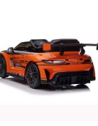 MERCEDES-BENZ Masinuta electrica pentru copii cu licenta Mercedes Benz AMG Orange cu echipare premiumtelecomanda cu 3 vitezeroti evascaun din piele2motoare x 35wusi cu deschiderebluetoothindicator baterieeleronsistem troller