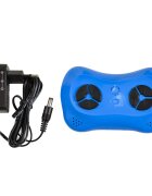 MERCEDES-BENZ Masinuta electrica pentru copii cu licenta Mercedes Benz Blackacumulator 12V4.5Ahmotoare 2x30Wscaun din piele ecologicatelecomanda 2.4G cu 3 vitezelumini LEDdeschidere usiunitate audio cu MP3bluetoothviteza 3-5kmh