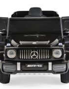 MERCEDES-BENZ Masinuta electrica pentru copii cu licenta Mercedes Benz Blackacumulator 12V4.5Ahmotoare 2x30Wscaun din piele ecologicatelecomanda 2.4G cu 3 vitezelumini LEDdeschidere usiunitate audio cu MP3bluetoothviteza 3-5kmh
