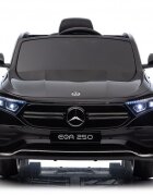 MERCEDES-BENZ Masinuta electrica pentru copii cu licenta Mercedes Benz EQA Blackechipare premiumtelecomanda 24Groti EVAscaun din piele2 motoarefaruri si stopuri cu LEDdeschidere usisuspensii