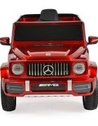 MERCEDES-BENZ Masinuta electrica pentru copii cu licenta Mercedes Benz Redacumulator 12V4.5Ahmotoare 2x30Wscaun din piele ecologicatelecomanda 2.4G cu 3 vitezelumini LEDdeschidere usiunitate audio cu MP3bluetoothviteza 3-5kmh