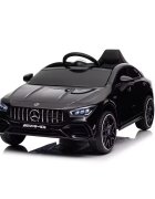 MERCEDES-BENZ Masinuta electrica pentru copii Mercedes Benz CLA45 Black 70W cu echipare Premium si licenta telecomanda oglinzi retrovizoare roti din spuma Eva si scaun din piele